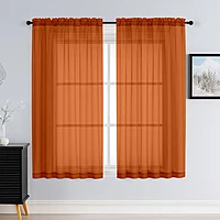 Patin Orange Sheer Curtains Valances