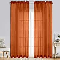 Patin Orange Sheer Curtains Valances