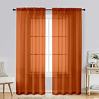 Patin Orange Sheer Curtains Valances