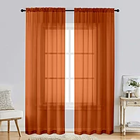 Patin Orange Sheer Curtains Valances