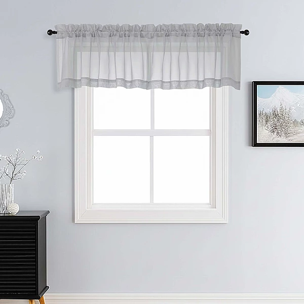 Patin Light Grey Sheer Curtains Valances