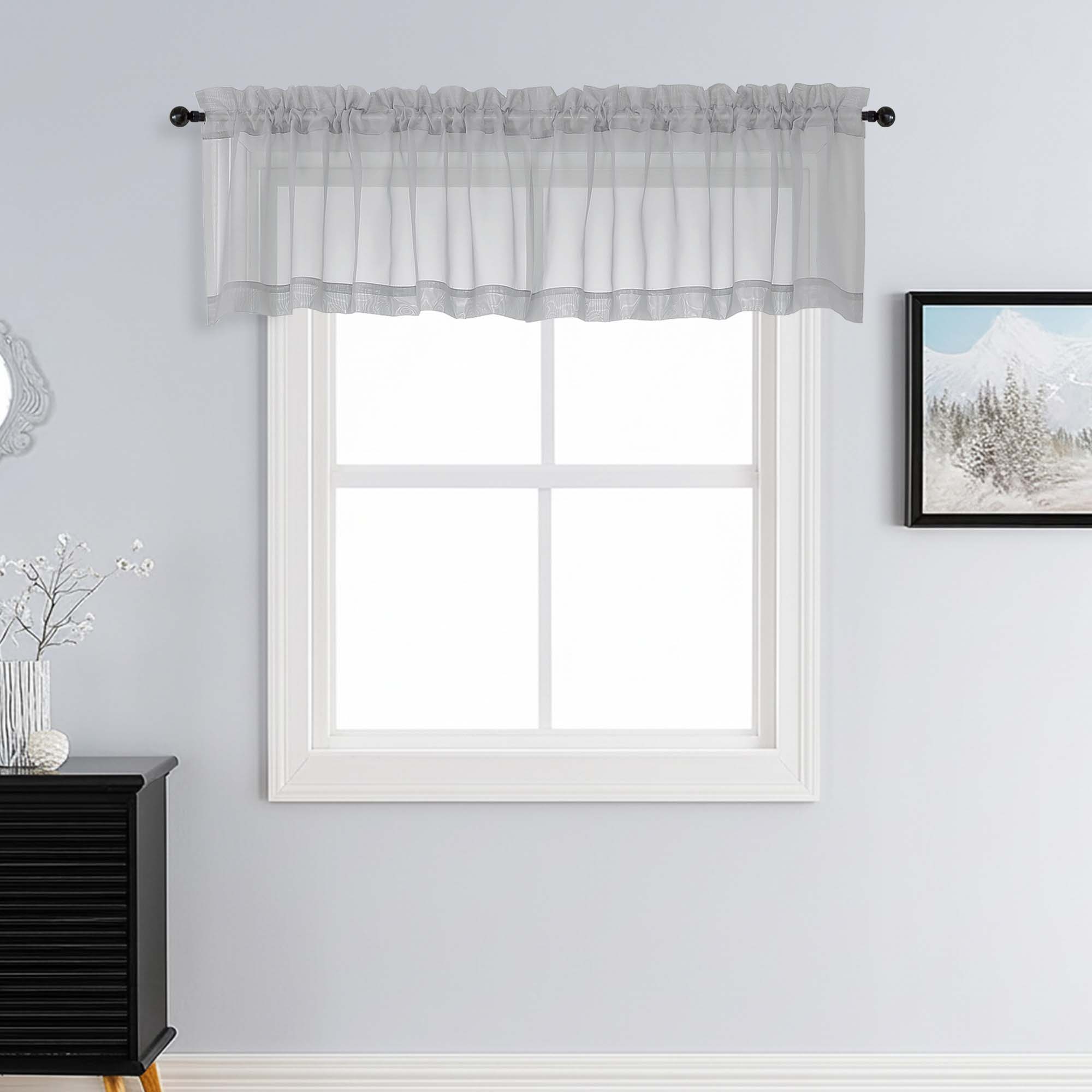 Patin Light Grey Sheer Curtains Valances