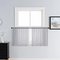 Patin Light Grey Sheer Curtains Valances