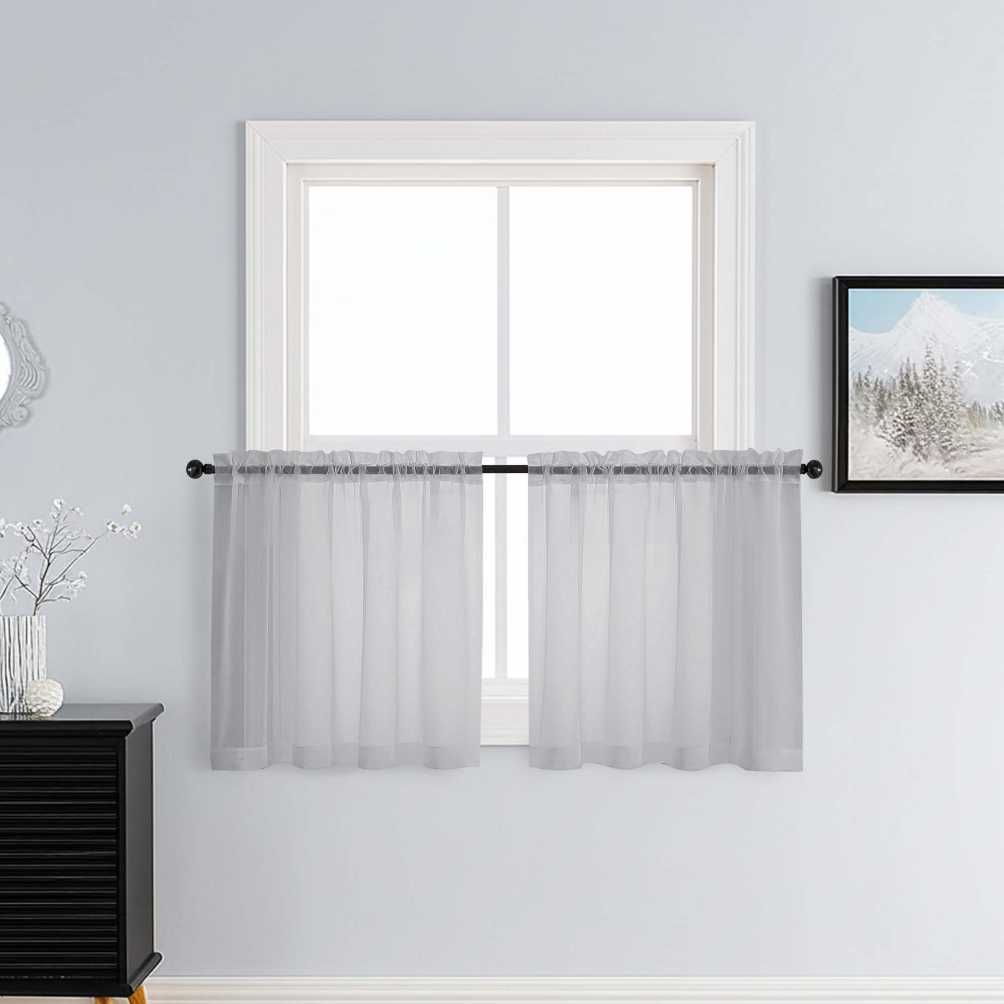 Patin Light Grey Sheer Curtains Valances