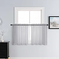Patin Light Grey Sheer Curtains Valances
