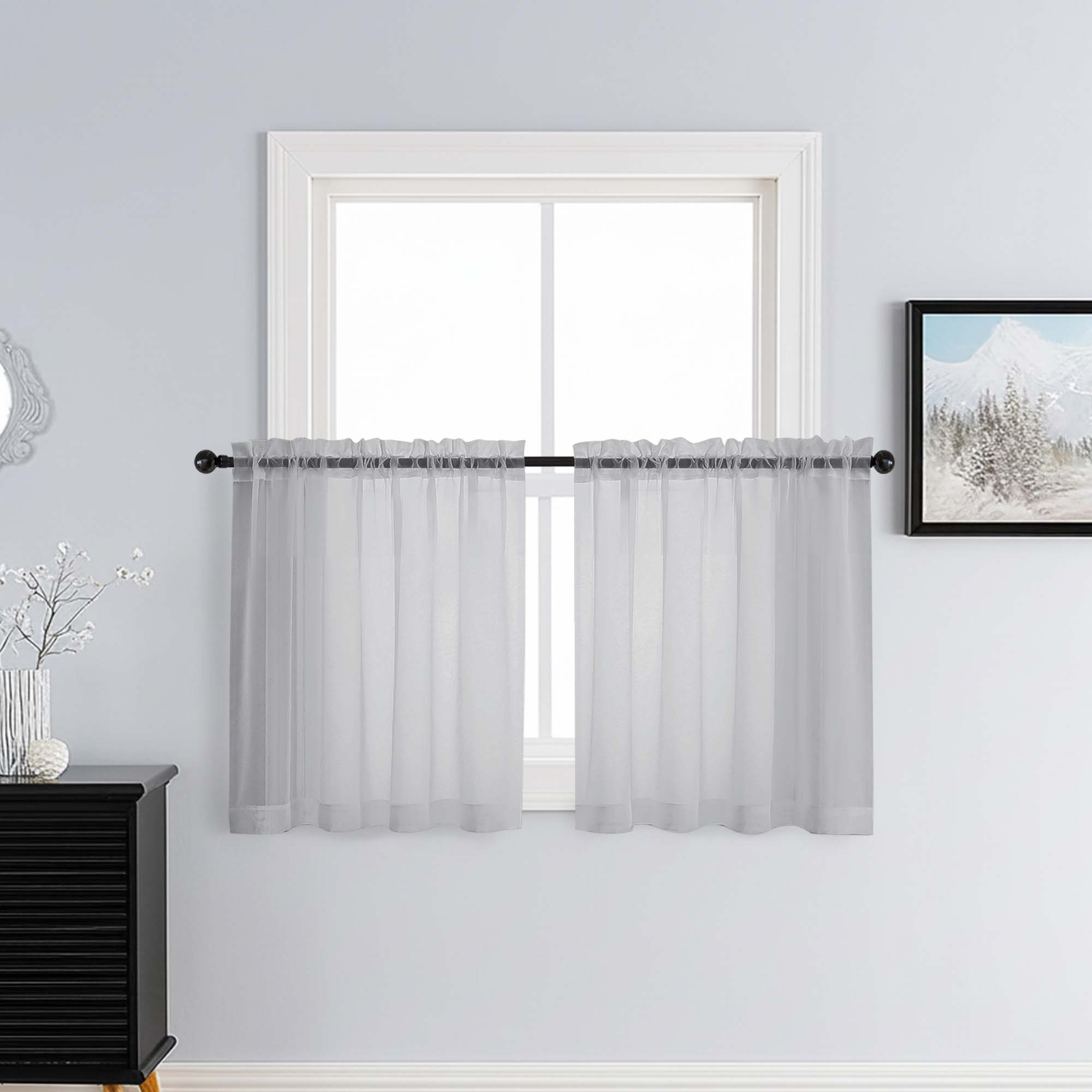 Patin Light Grey Sheer Curtains Valances
