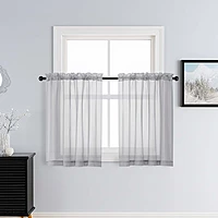 Patin Light Grey Sheer Curtains Valances