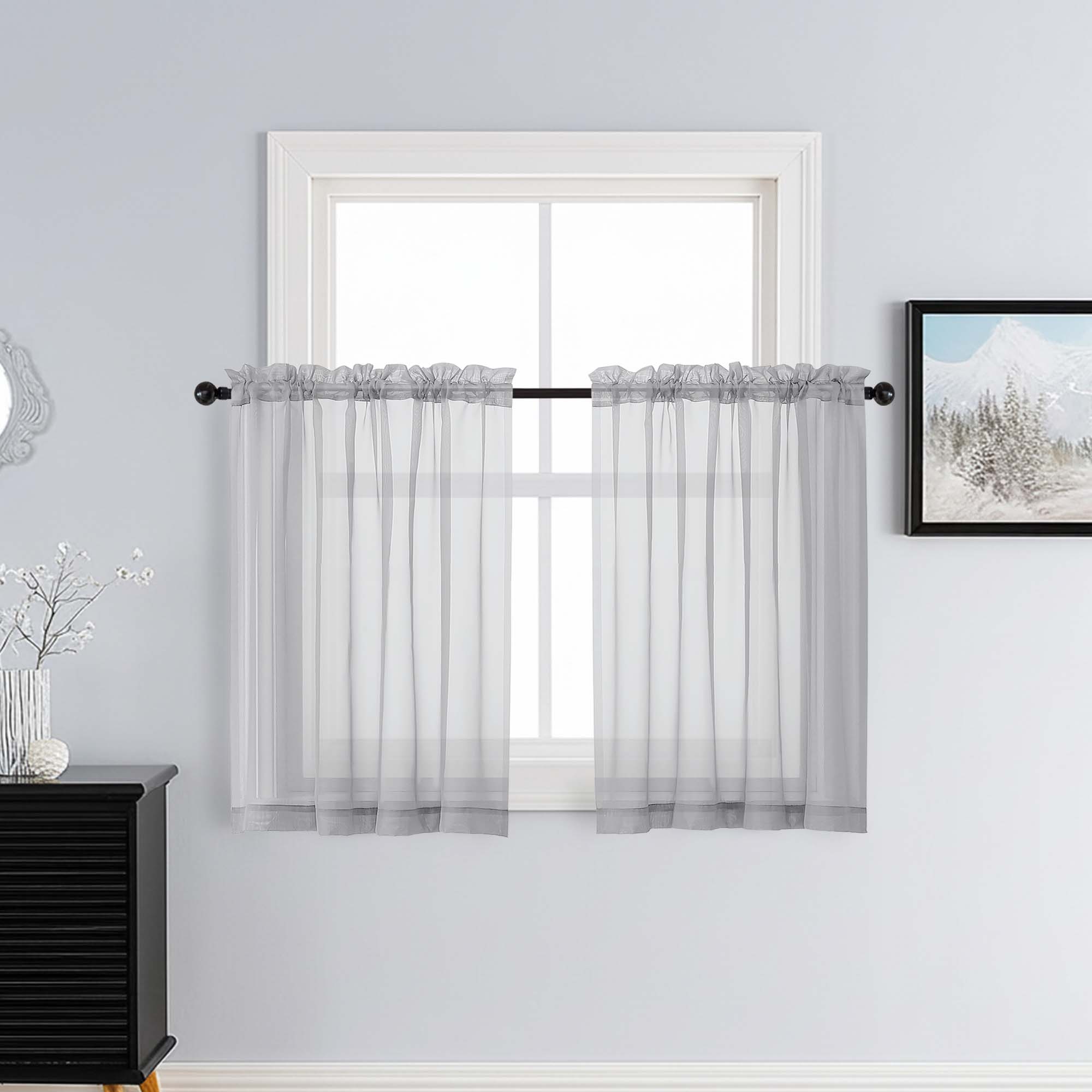 Patin Light Grey Sheer Curtains Valances