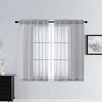 Patin Light Grey Sheer Curtains Valances