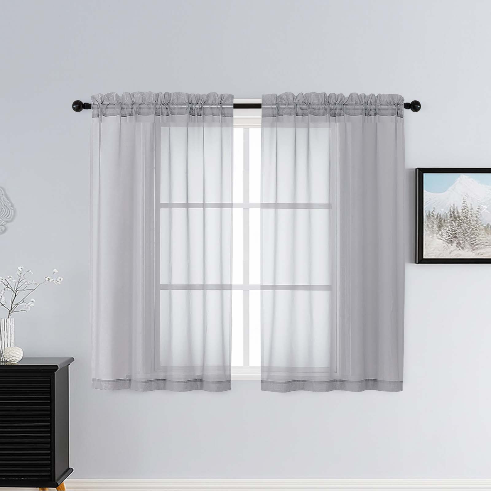Patin Light Grey Sheer Curtains Valances