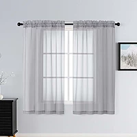 Patin Light Grey Sheer Curtains Valances