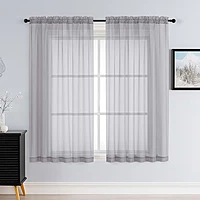 Patin Light Grey Sheer Curtains Valances