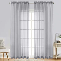 Patin Light Grey Sheer Curtains Valances