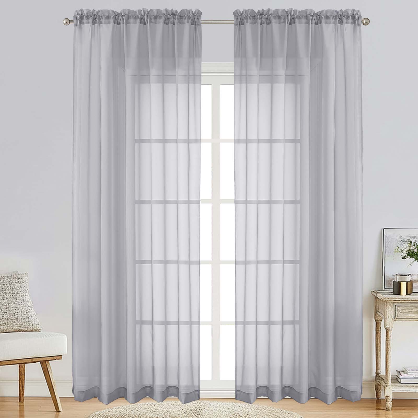 Patin Light Grey Sheer Curtains Valances