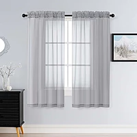 Patin Light Grey Sheer Curtains Valances
