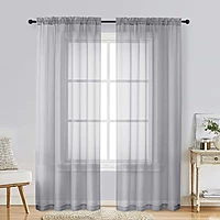 Patin Light Grey Sheer Curtains Valances