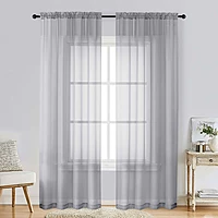 Patin Light Grey Sheer Curtains Valances
