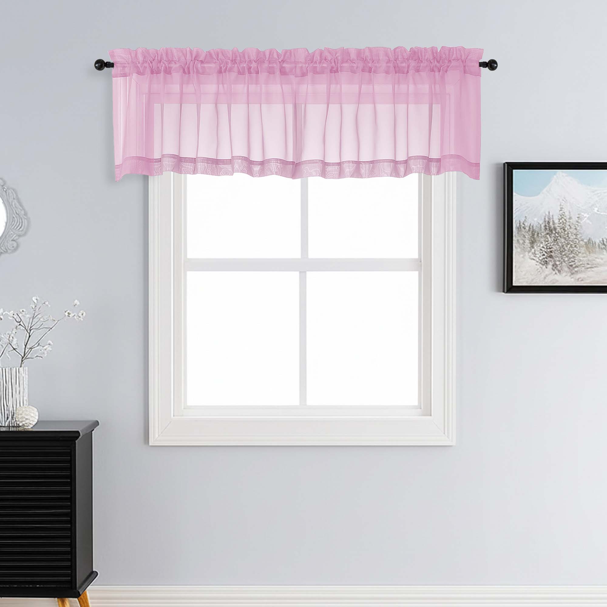 Patin Light Pink Sheer Curtains Valances