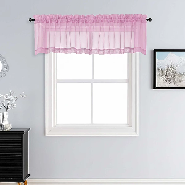 Patin Light Pink Sheer Curtains Valances