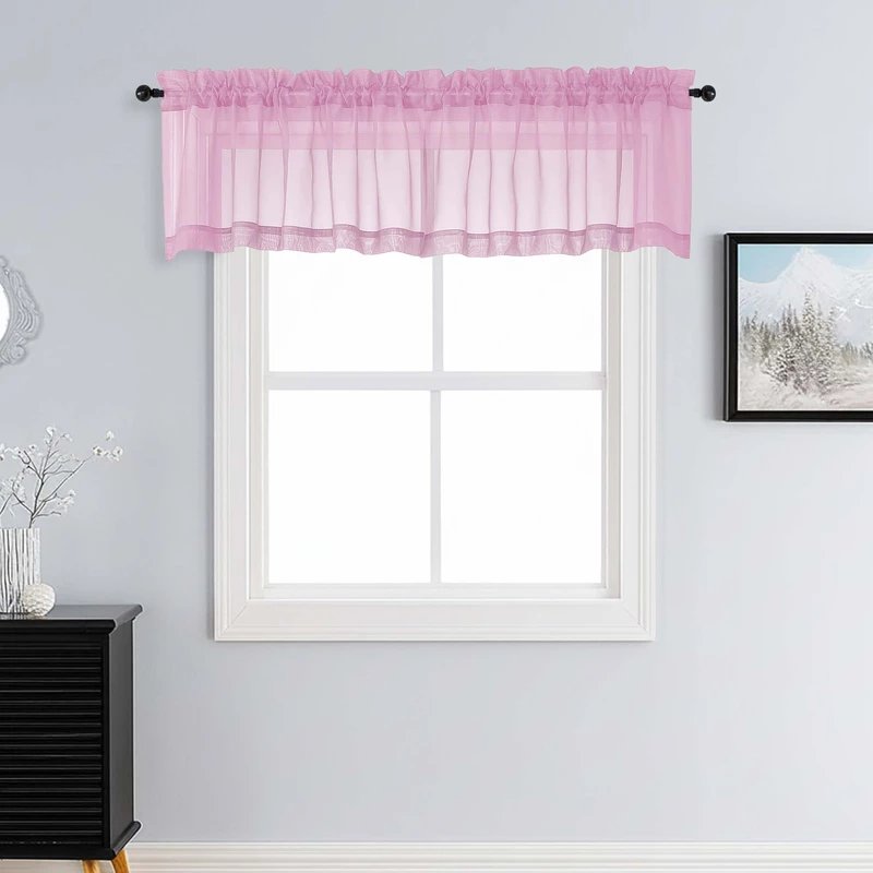 Patin Light Pink Sheer Curtains Valances