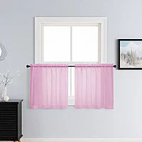 Patin Light Pink Sheer Curtains Valances