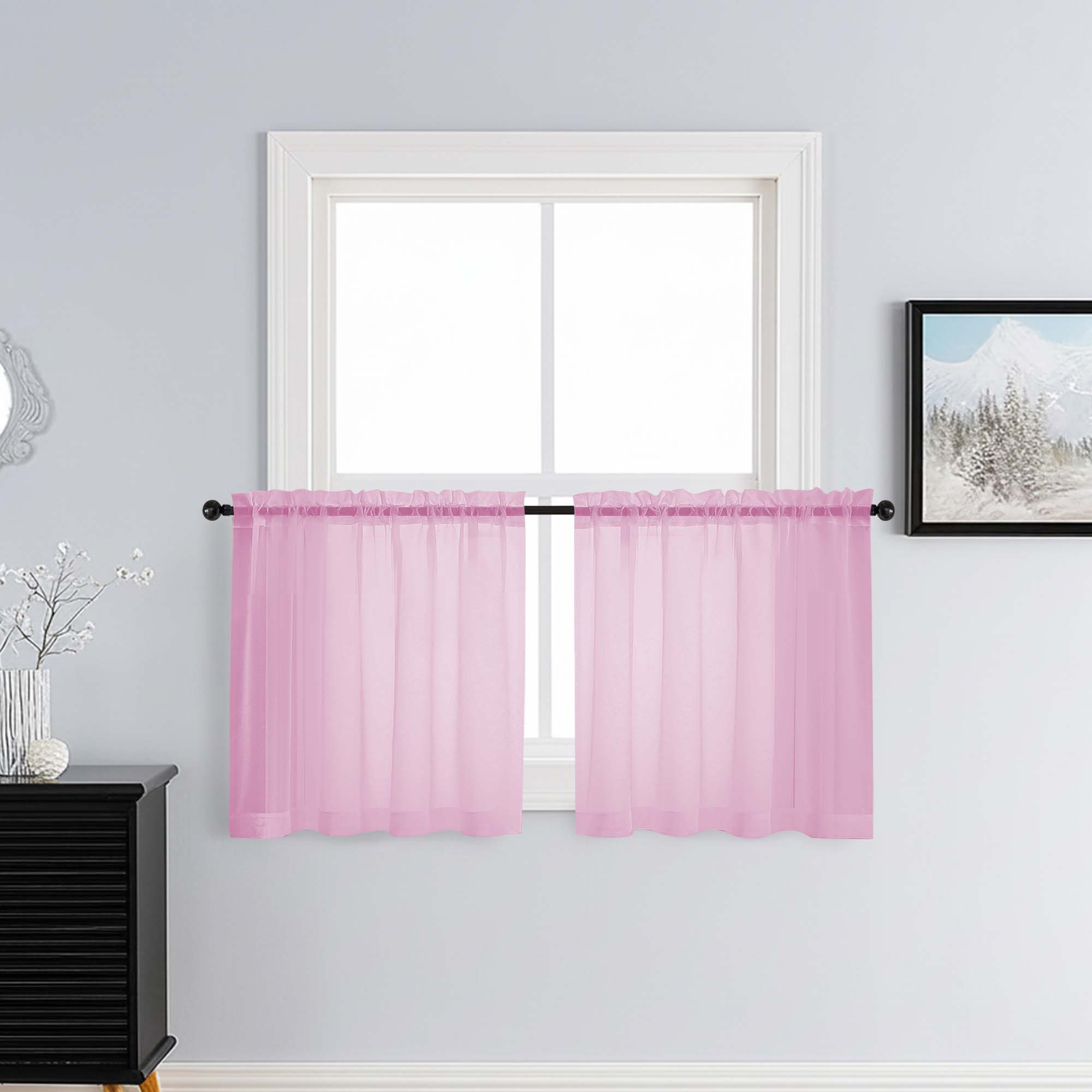 Patin Light Pink Sheer Curtains Valances