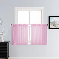 Patin Light Pink Sheer Curtains Valances