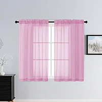 Patin Light Pink Sheer Curtains Valances
