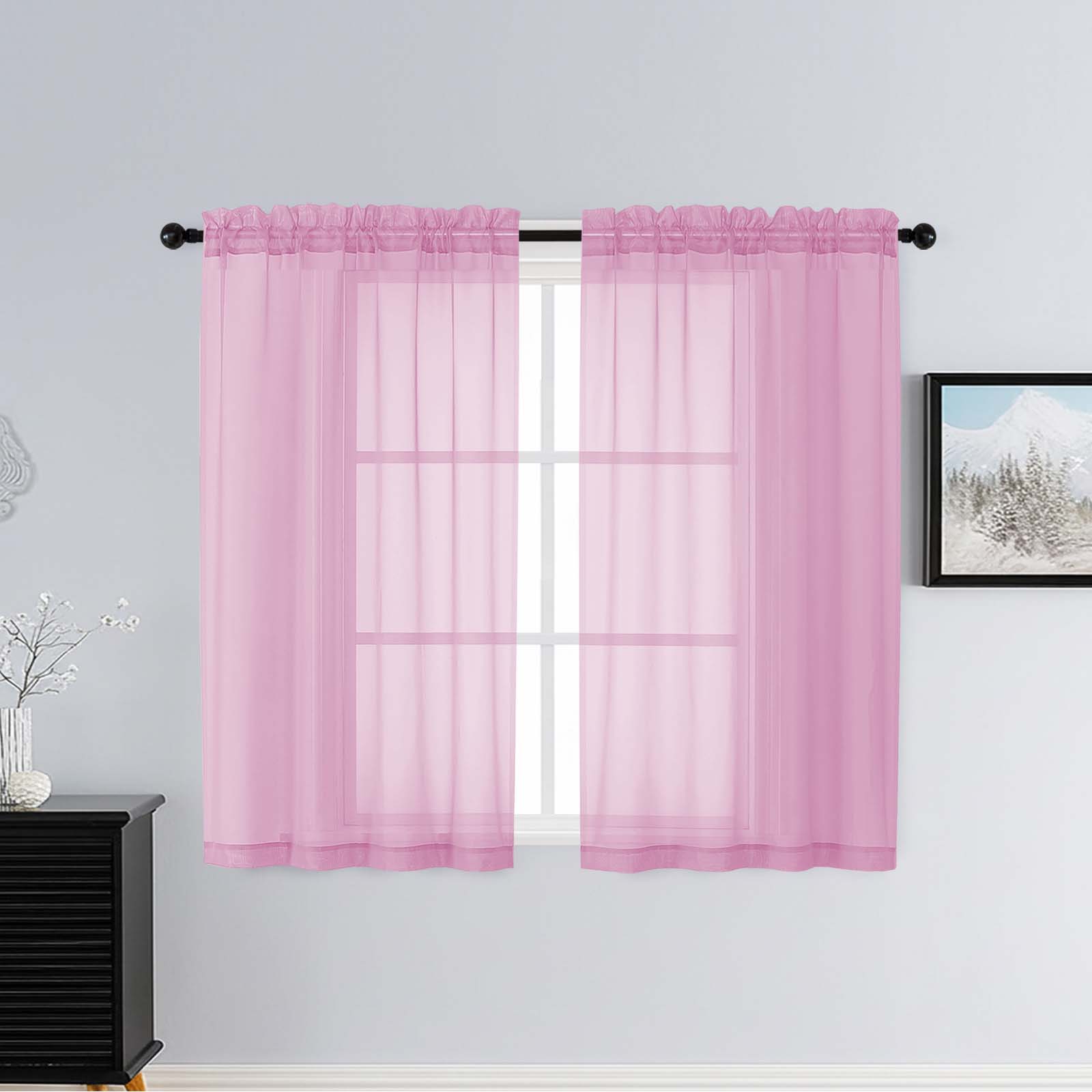 Patin Light Pink Sheer Curtains Valances
