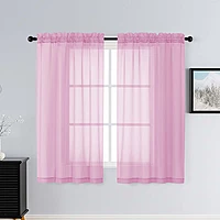 Patin Light Pink Sheer Curtains Valances