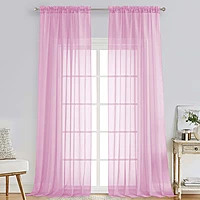 Patin Light Pink Sheer Curtains Valances