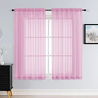 Patin Light Pink Sheer Curtains Valances