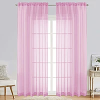 Patin Light Pink Sheer Curtains Valances