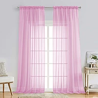 Patin Light Pink Sheer Curtains Valances