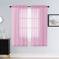 Patin Light Pink Sheer Curtains Valances