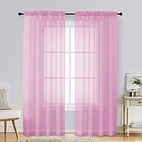 Patin Light Pink Sheer Curtains Valances