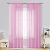 Patin Light Pink Sheer Curtains Valances