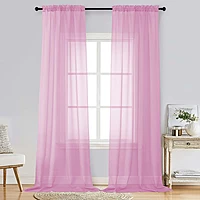 Patin Light Pink Sheer Curtains Valances
