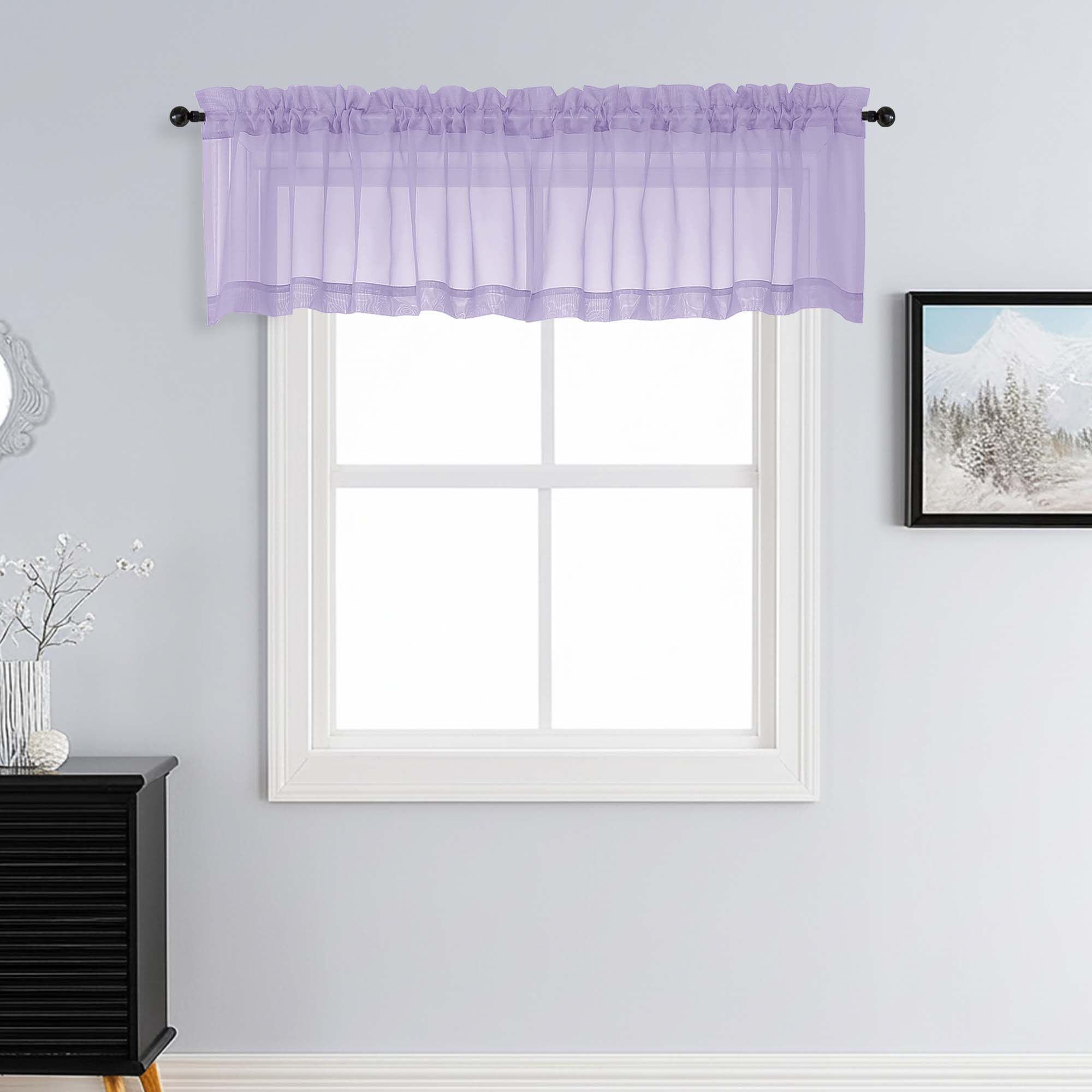 Patin Lavender Sheer Curtains Valances