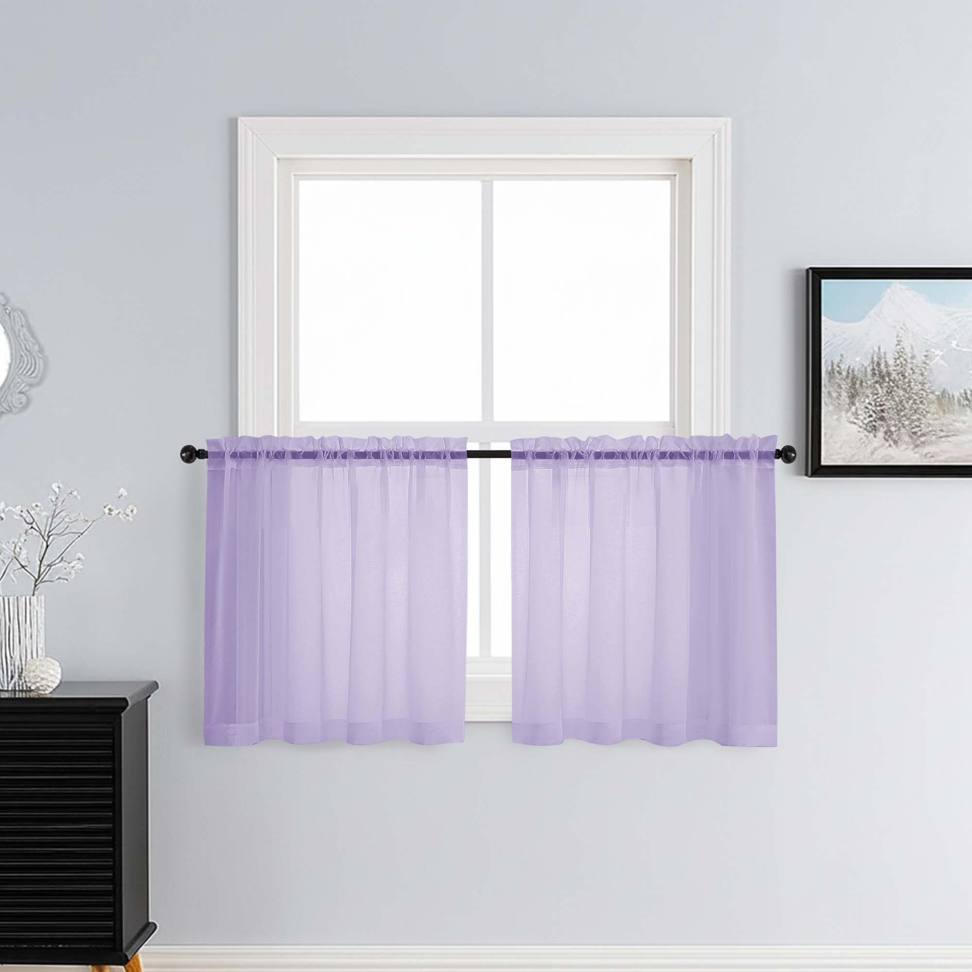 Patin Lavender Sheer Curtains Valances