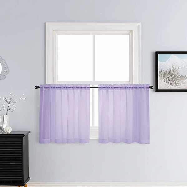 Patin Lavender Sheer Curtains Valances