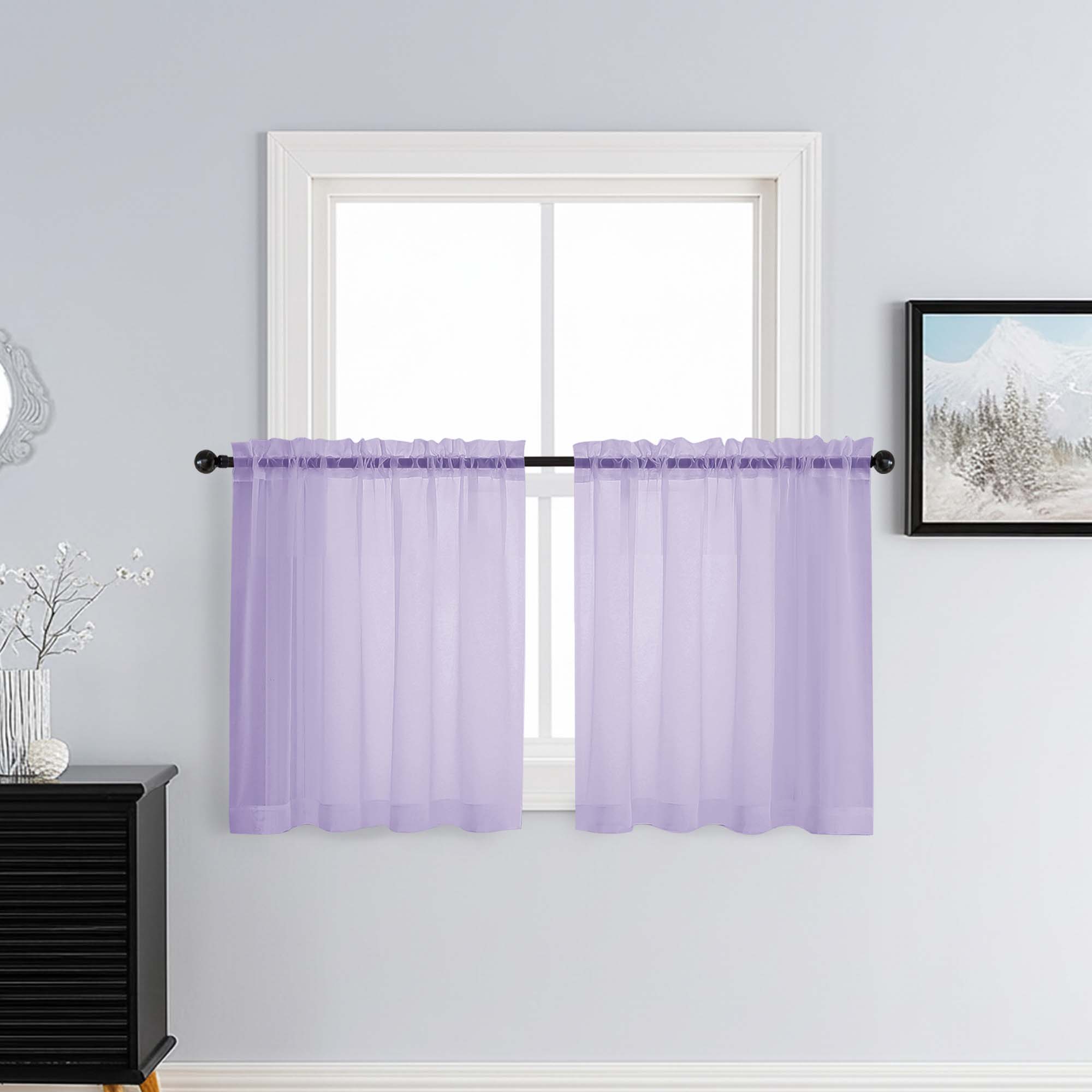 Patin Lavender Sheer Curtains Valances