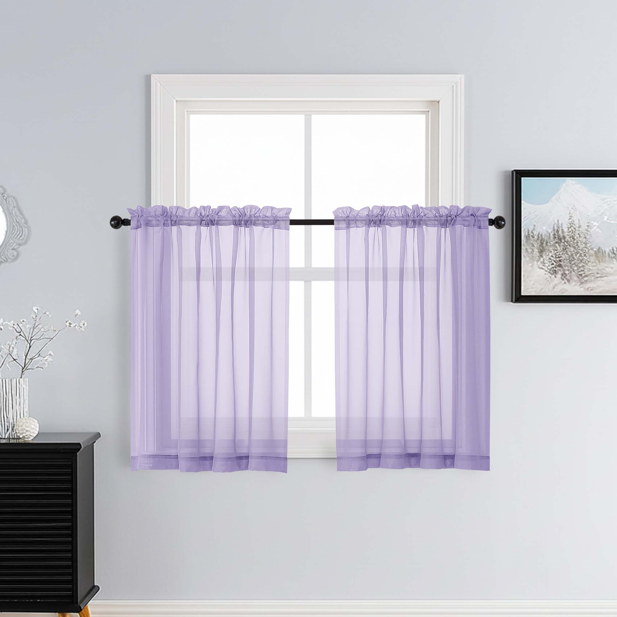 Patin Lavender Sheer Curtains Valances