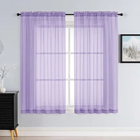 Patin Lavender Sheer Curtains Valances