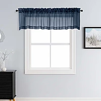 Patin Navy Blue Sheer Curtains Valances