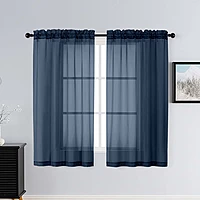 Patin Navy Blue Sheer Curtains Valances