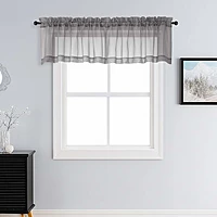 Patin Charcoal Grey Sheer Curtains Valances