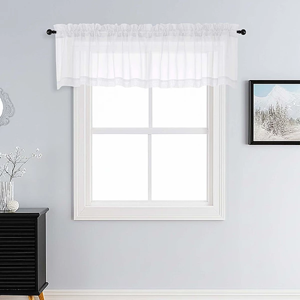 Patin White Sheer Curtains Valances