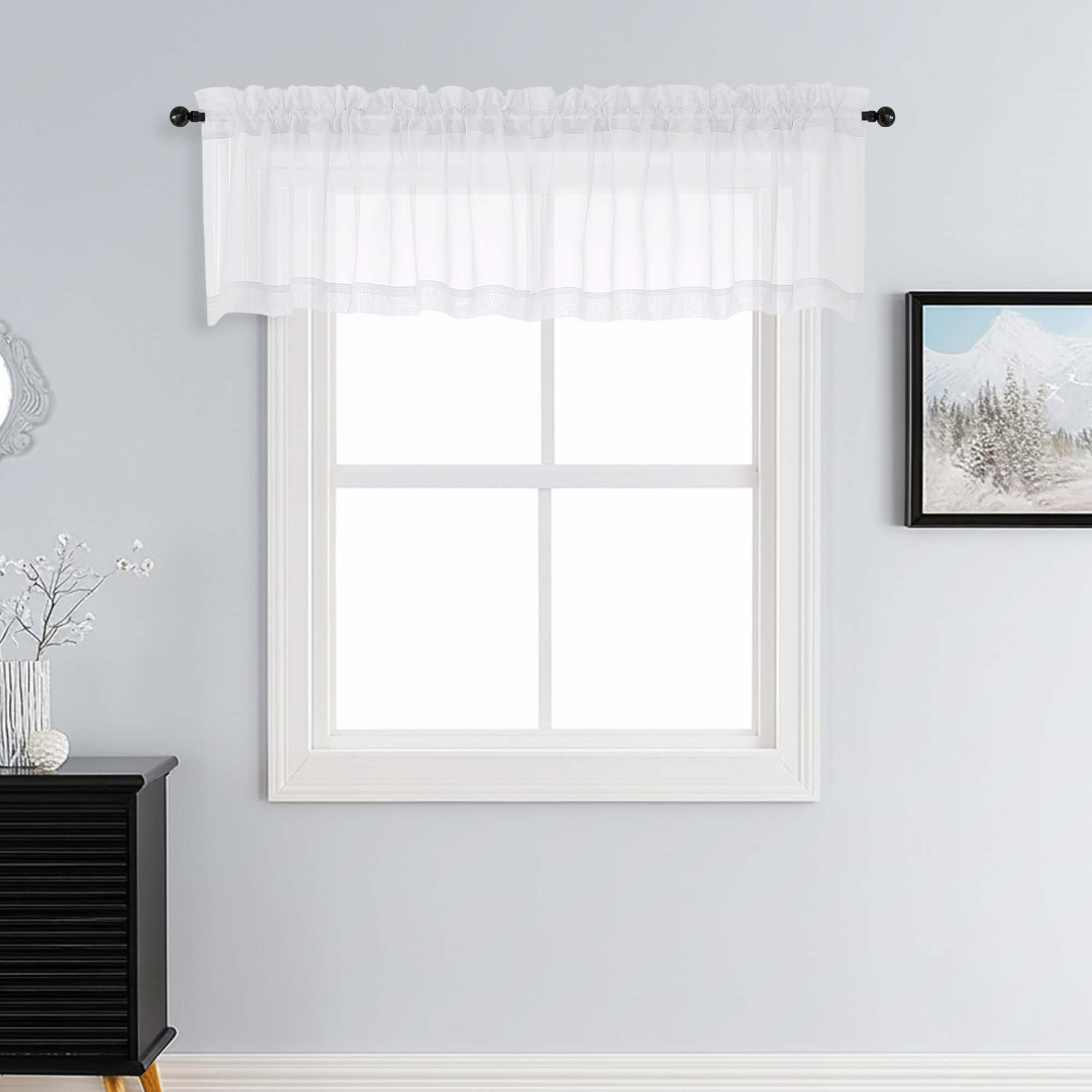 Patin White Sheer Curtains Valances