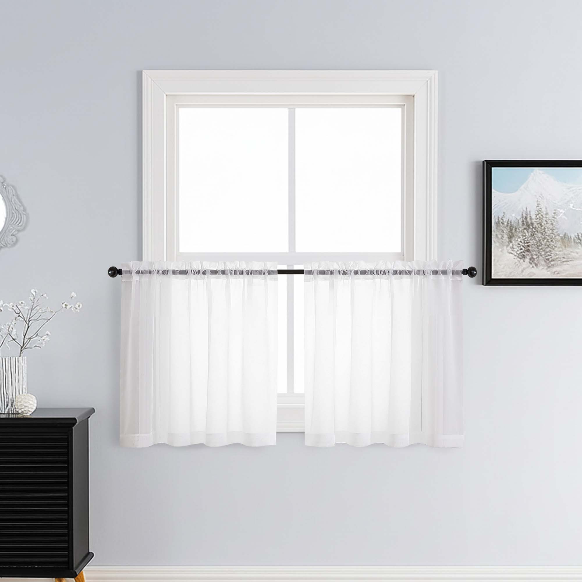 Patin White Sheer Curtains Valances